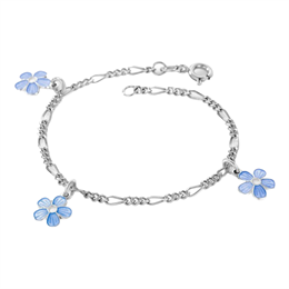 Armbånd m. 3 lyseblå blomster - Pia & Per