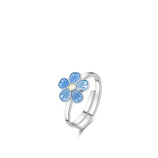 Ring, lyseblå blomst - Pia & Per thumbnail