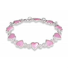 Smykkesæt med hjerte, rosa - Pia & Per